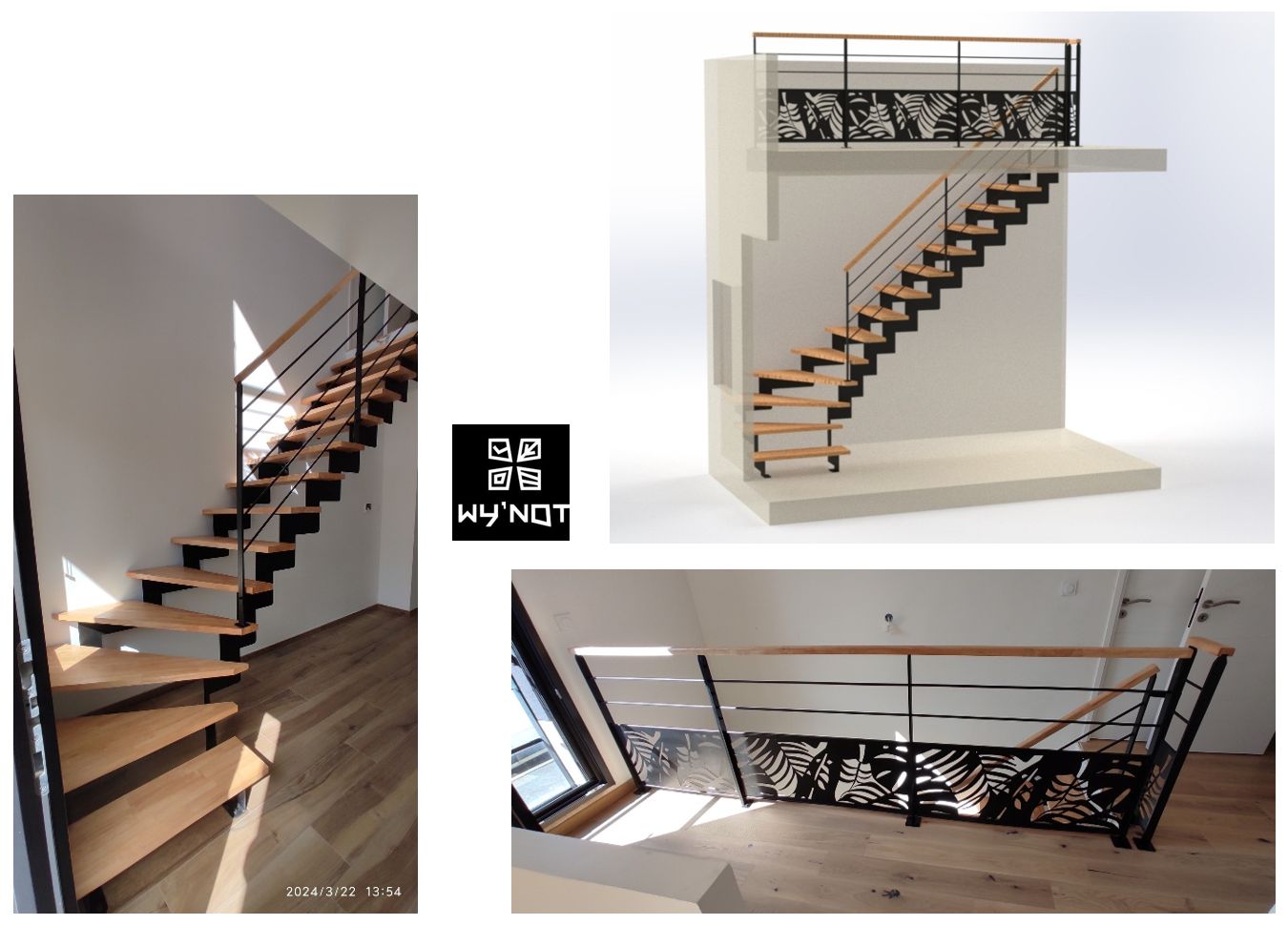 Réalisation pour WY'NOT : escalier hélicoïdal et passerelle extérieure